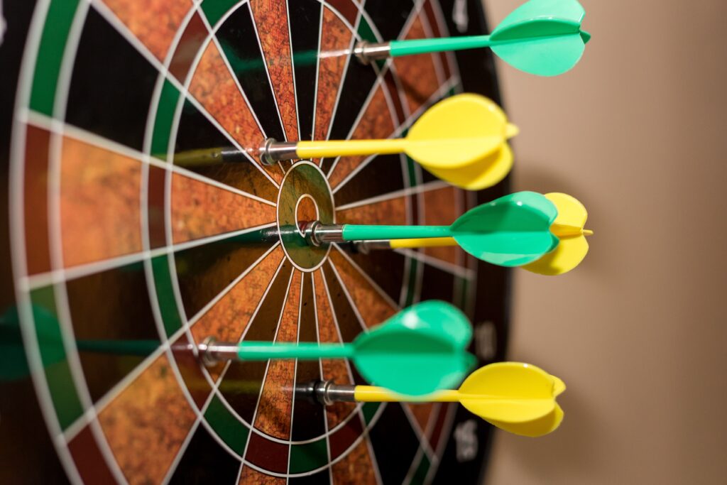 Dart Board indicating the idea of setting smart health goals