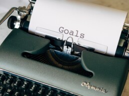 The word Goals typewritten on a sheet of paper